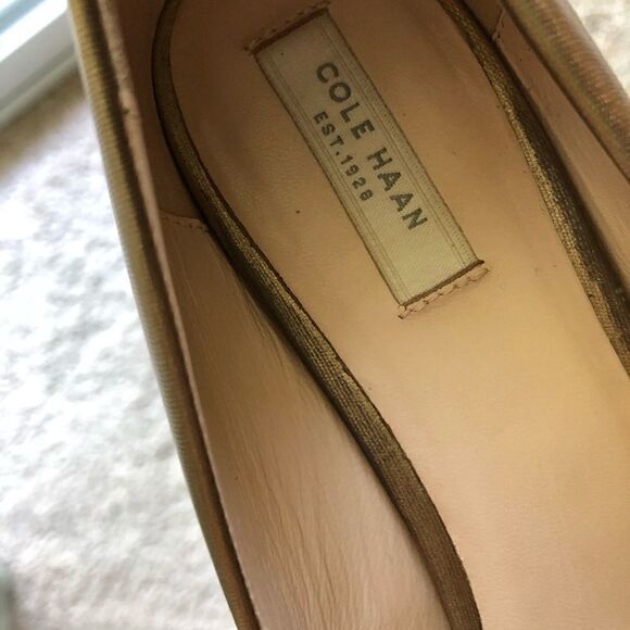 Cole Haan Gold Wedges 7M - Picture 14 of 16